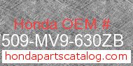 Honda 17509-MV9-630ZB genuine part number image