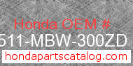 Honda 17511-MBW-300ZD genuine part number image