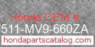 Honda 17511-MV9-660ZA genuine part number image