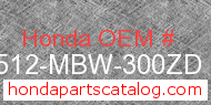Honda 17512-MBW-300ZD genuine part number image