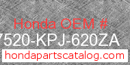 Honda 17520-KPJ-620ZA genuine part number image