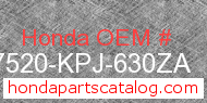 Honda 17520-KPJ-630ZA genuine part number image