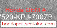 Honda 17520-KPJ-700ZB genuine part number image
