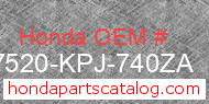 Honda 17520-KPJ-740ZA genuine part number image