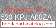 Honda 17520-KPJ-A00ZA genuine part number image