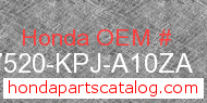 Honda 17520-KPJ-A10ZA genuine part number image
