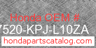 Honda 17520-KPJ-L10ZA genuine part number image
