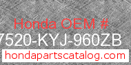 Honda 17520-KYJ-960ZB genuine part number image
