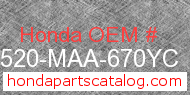 Honda 17520-MAA-670YC genuine part number image