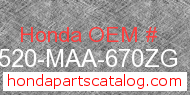 Honda 17520-MAA-670ZG genuine part number image