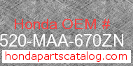 Honda 17520-MAA-670ZN genuine part number image
