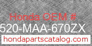 Honda 17520-MAA-670ZX genuine part number image