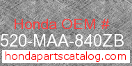 Honda 17520-MAA-840ZB genuine part number image