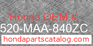 Honda 17520-MAA-840ZC genuine part number image