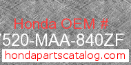 Honda 17520-MAA-840ZF genuine part number image