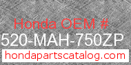 Honda 17520-MAH-750ZP genuine part number image