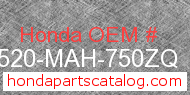 Honda 17520-MAH-750ZQ genuine part number image