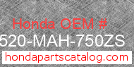 Honda 17520-MAH-750ZS genuine part number image