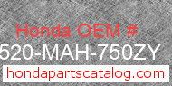 Honda 17520-MAH-750ZY genuine part number image