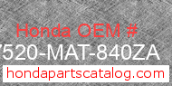 Honda 17520-MAT-840ZA genuine part number image