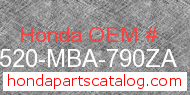 Honda 17520-MBA-790ZA genuine part number image