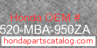 Honda 17520-MBA-950ZA genuine part number image