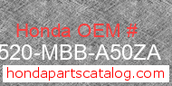 Honda 17520-MBB-A50ZA genuine part number image