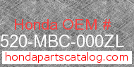 Honda 17520-MBC-000ZL genuine part number image