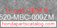 Honda 17520-MBC-000ZM genuine part number image