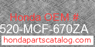 Honda 17520-MCF-670ZA genuine part number image
