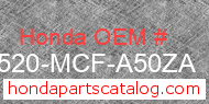 Honda 17520-MCF-A50ZA genuine part number image