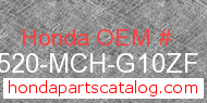Honda 17520-MCH-G10ZF genuine part number image
