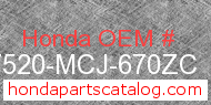Honda 17520-MCJ-670ZC genuine part number image