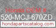 Honda 17520-MCJ-670ZD genuine part number image