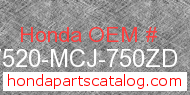 Honda 17520-MCJ-750ZD genuine part number image