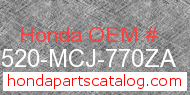 Honda 17520-MCJ-770ZA genuine part number image