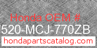 Honda 17520-MCJ-770ZB genuine part number image