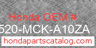 Honda 17520-MCK-A10ZA genuine part number image