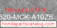 Honda 17520-MCK-A10ZB genuine part number image
