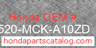 Honda 17520-MCK-A10ZD genuine part number image