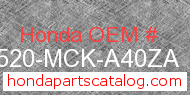 Honda 17520-MCK-A40ZA genuine part number image