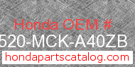 Honda 17520-MCK-A40ZB genuine part number image