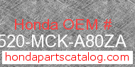 Honda 17520-MCK-A80ZA genuine part number image