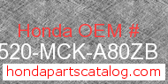 Honda 17520-MCK-A80ZB genuine part number image