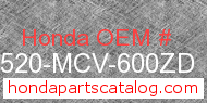 Honda 17520-MCV-600ZD genuine part number image