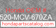 Honda 17520-MCV-670ZA genuine part number image