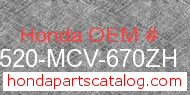 Honda 17520-MCV-670ZH genuine part number image