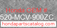 Honda 17520-MCV-900ZC genuine part number image