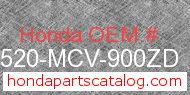 Honda 17520-MCV-900ZD genuine part number image