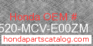 Honda 17520-MCV-E00ZM genuine part number image
